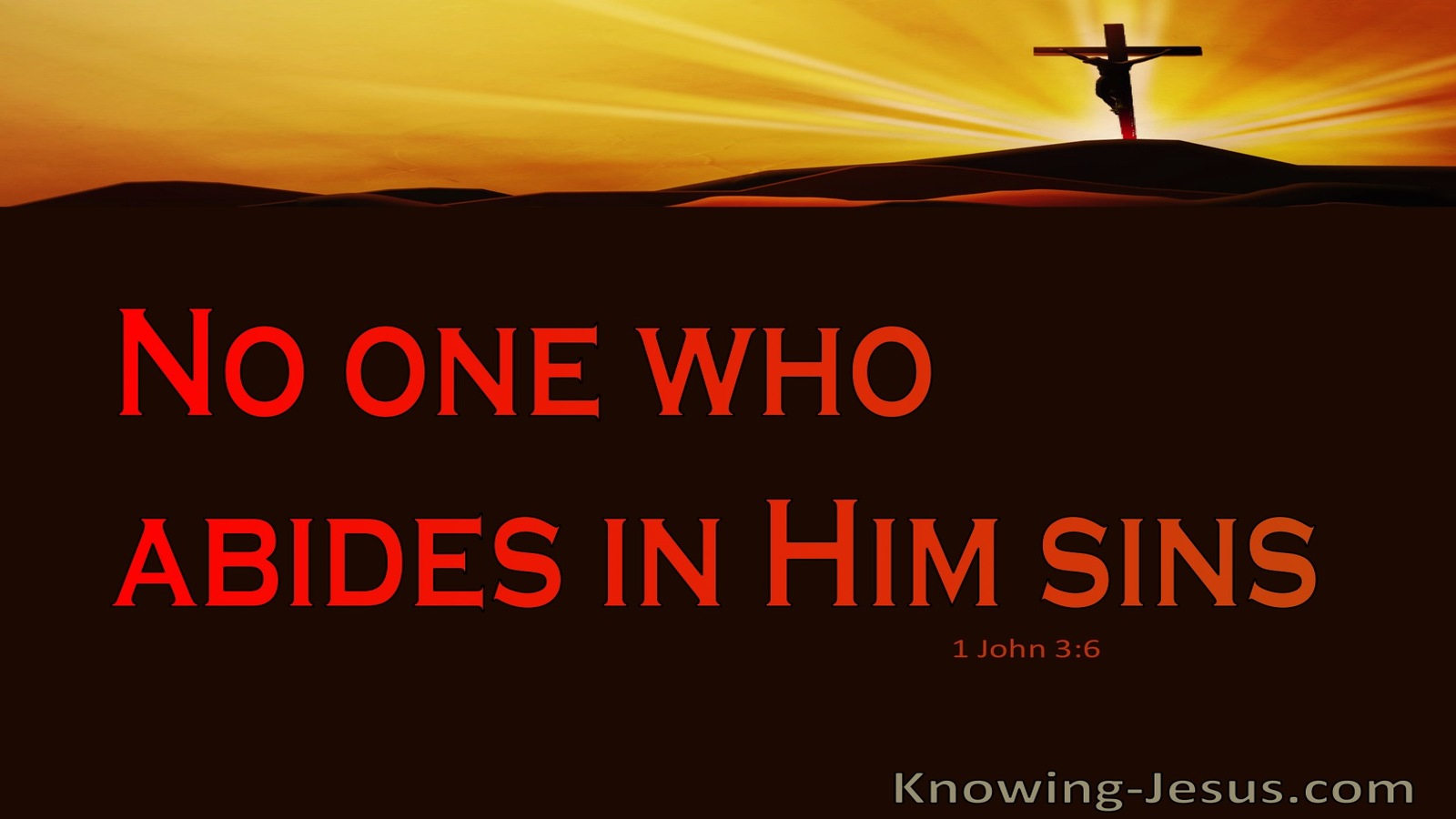 1 John 3:6 No One Who Abide In Him Sins (red)